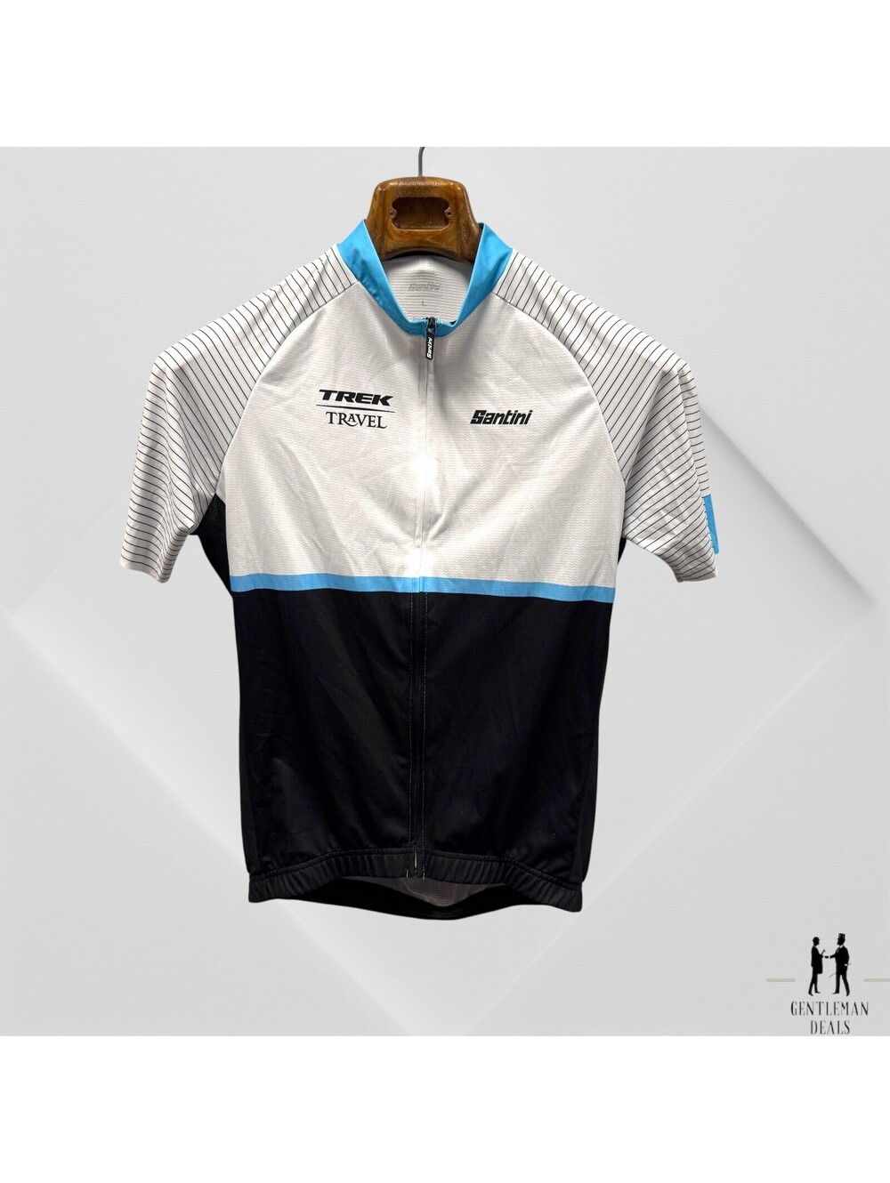 Trek Travel Santini Cycling Jersey Women’s L Large White Blue Black Made  Italy